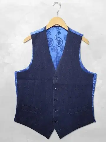 CROWN LABEL 가몬 자카드 데님 지레 베스트 52