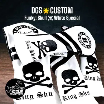 Funky!! 킹스컬 화이트 드라이버 골프헤드커버 4세트