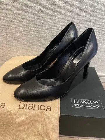 이탈리아제 고급 천연 가죽 하이힐 블랙 사이즈 24-24.5cm