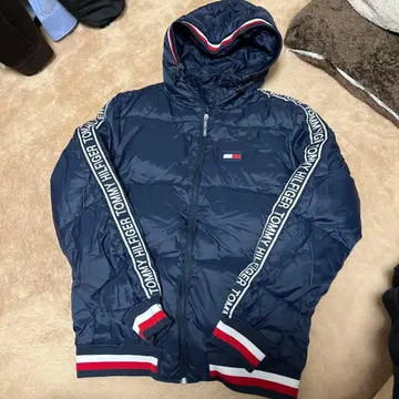 TOMMY HILFIGER 후드 부착 다운 자켓 M 네이비