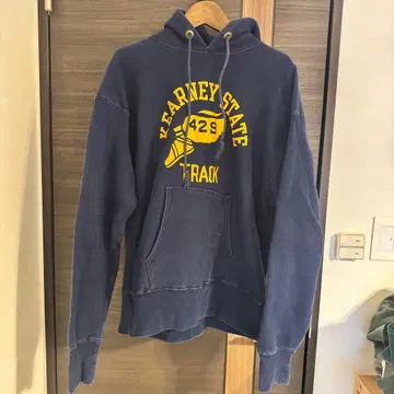 단색 택 70s Champion 윙 후드 리버스 위브 빈티지