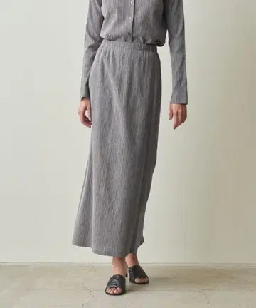 Steaven Alan CRAPE STRIPE EASY LONGSKIRT