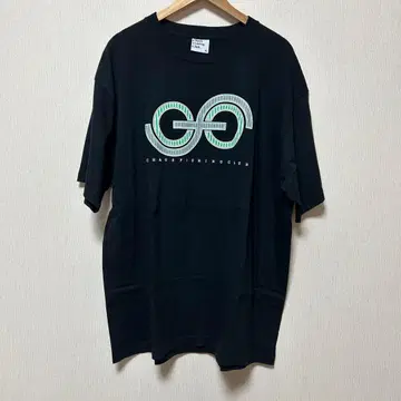chaos fishing club circle logo 티셔츠 블랙