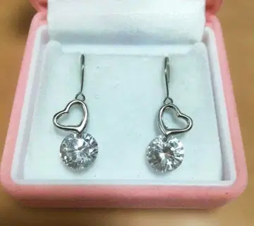 K14WG 오픈 하트 귀걸이 블루룸