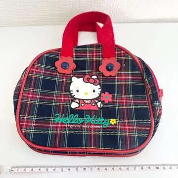 헬로키티 Hello kitty 타탄 체크 핸들 백 헤이세이