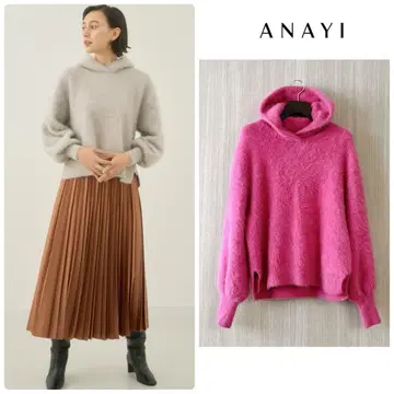 [ 1082 ] 새상품급 아나이 FLUFFY 천축 후드 후드티 핑크 38