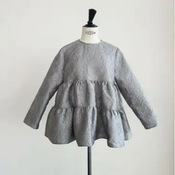 ohga 티어드 블라우스 그레이