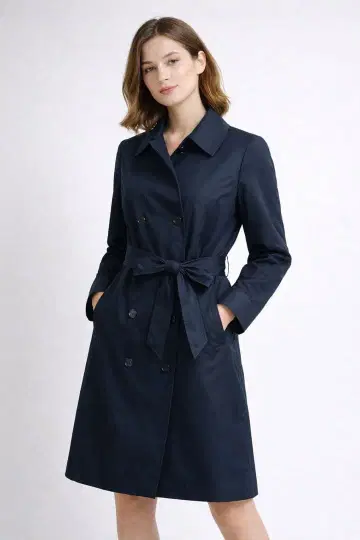 TRANS WORK 라이너 포함 트렌치코트 네이비 40 벨트 포함
