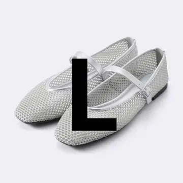 gu 메쉬 멜리 제인 슈즈 실버 L 사이즈