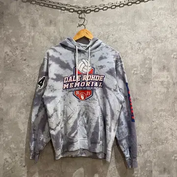 [ 무료배송 ] USA 구제 의류 배구 타이다이 패턴 후드티 구제 의류