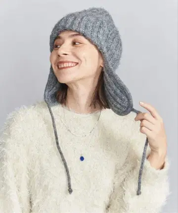 [ beauty&youth ] 멜란지 이어 니트 캡