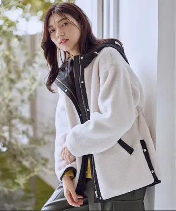 ANY 보아 코트 M 사이즈 아이보리