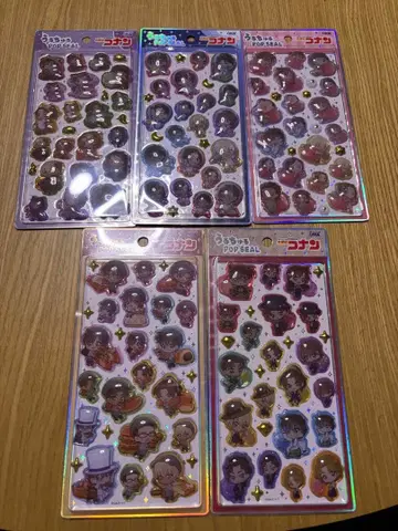 명탐정 코난 우루츄루 POP 씰 5종 세트 미개봉 새상품 즉시 구매 가능