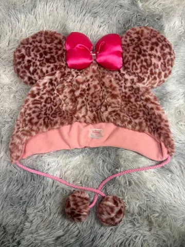 미니 마우스풍 레오파드 무늬 모자