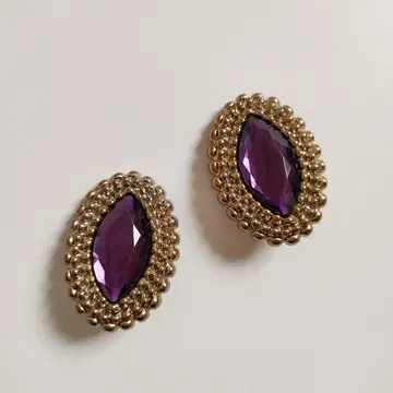 비쥬 귀찌 코스튬 주얼리 빈티지 퍼플