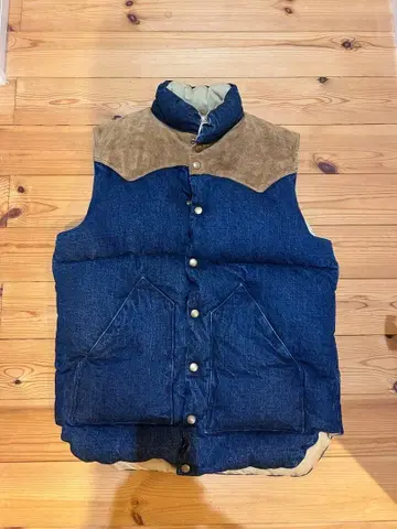 [레어] 웨어하우스 로키 마운틴 데님 다운 베스트 44