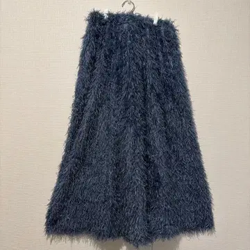 patterntorso 그레이 플레어 롱 스커트 퍼풍 복슬복슬