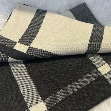 새상품 머플러 스트라이프 스톨 남녀 공용 블록 체크 그레이 경량