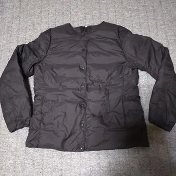 새상품급 무인양품 경량 다운 노카라 자켓 여성용 L 블랙