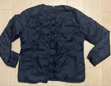 무인양품 포켓터블 노카라 다운 자켓 블랙