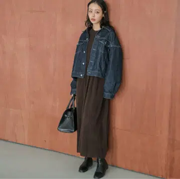 니트 원피스 브라운 프리 사이즈