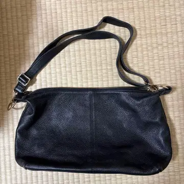 가죽 숄더백 블랙