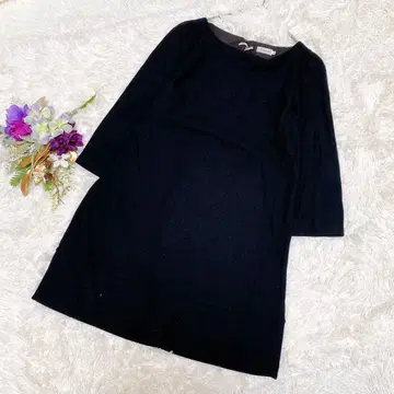 [ 아나텔리어 ] 블랙 7부 소매 원피스 (38)