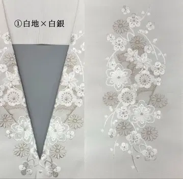 화이트 베이스에 화이트 자수 장식용 깃