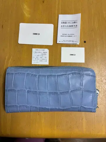미사용 COMME CA 라이트 블루 장지갑