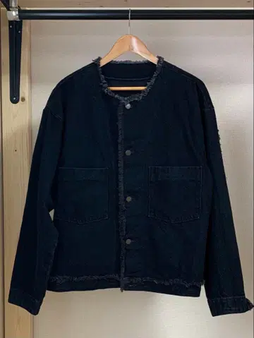 블랙 데님 자켓 팬츠