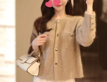 [ 새상품급 ] 헤어리 자켓 라이크 가디건 베이지