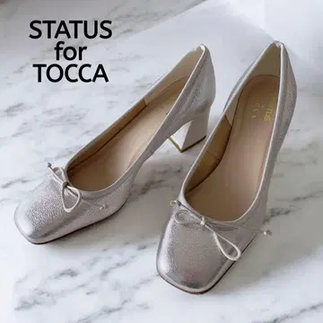 컨디션 최상 STATUS for TOCCA 콜라보 실버 펌프스 리본