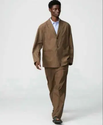 유니클로 c 워크 자켓 이지 워크 팬츠 세트 브라운