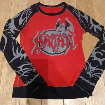 드래곤 디자인 긴팔 T셔츠 빨검