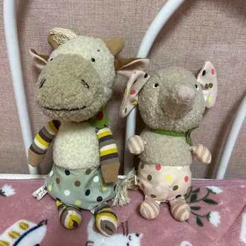 헤이세이 레트로 good luck 동심 소 카논 코끼리 만보 봉제 인형