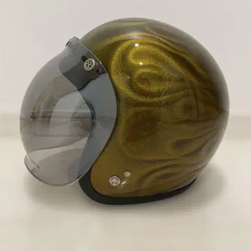 골드 메탈릭 제트 헬멧