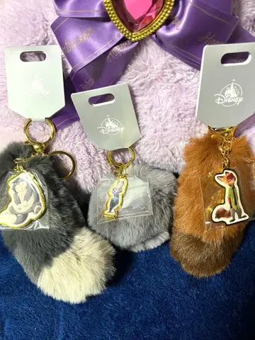 디즈니 주토피아 퍼 키링 세트