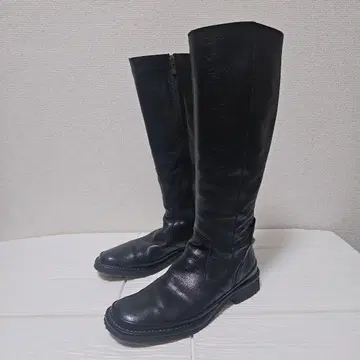 사야 [ 23.0 ] 사이드 지퍼 자키 부츠 크레이프솔 주름