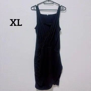 블랙 슬리브리스 랩 원피스 [ XL ]