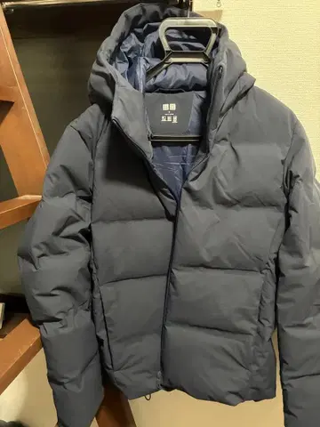 UNIQLO 후드 부착 다운 자켓 M 네이비