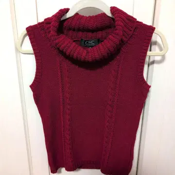 [ 컨디션 최상 ] CdeC 쿠 드 샹스 케이블 짜임 니트 베스트 터틀넥