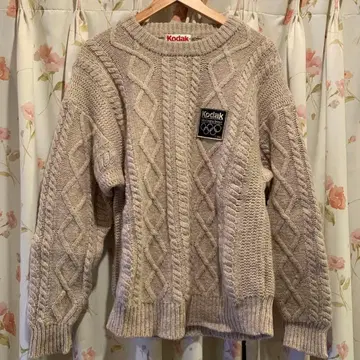 Kodak 니트 스웨터 빈티지 올림픽 케이블 니트 L