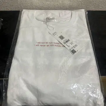 카라스노 고교 프린트 롱 T셔츠 화이트 L 사이즈