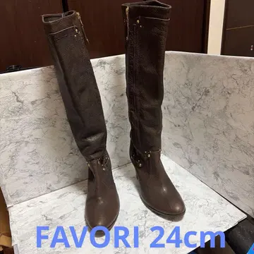 FAVORI (파보리) 브라운 가죽 롱 부츠