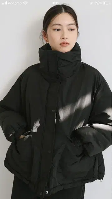 블랙 다운 자켓 오버 사이즈