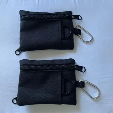 블랙 나일론 코인 케이스 2개 세트 뒤쪽