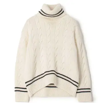 [ 새상품급 ] 파인울 스웨이드 케이블 터틀넥 풀오버