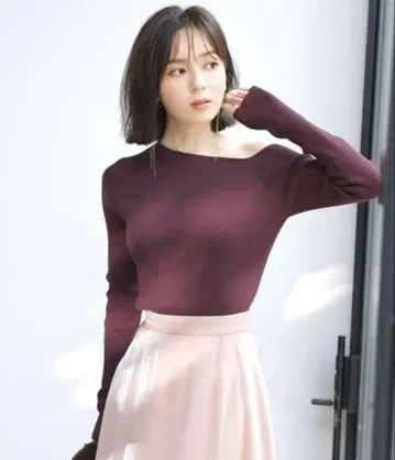 anuans 비대칭 리브 니트