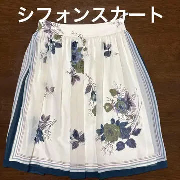 꽃무늬 플리츠 미디 스커트 라 에스트