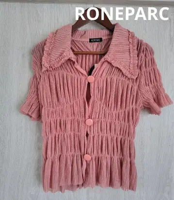 RONEPARC 로네파크 셔링 반팔 블라우스 새상품